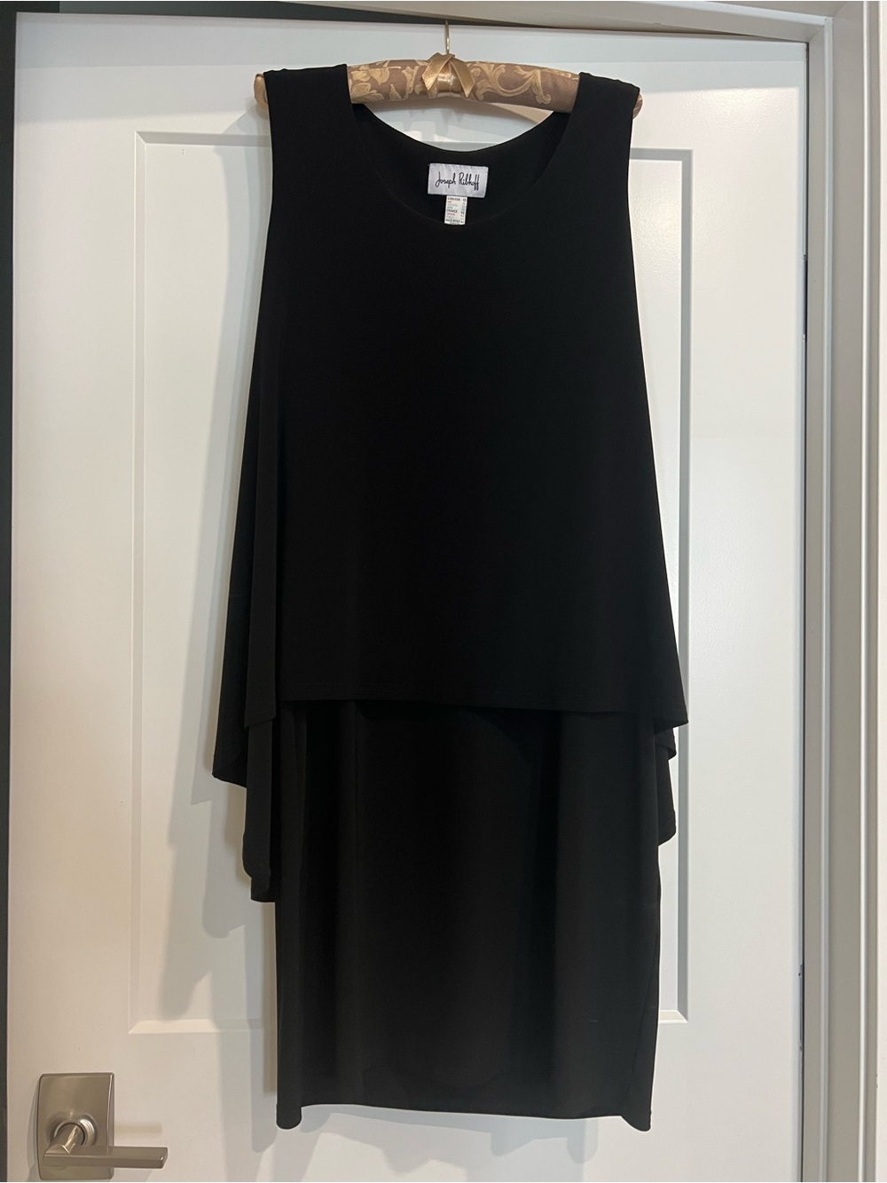 Joseph Ribkoff Black Layered Sleeveless Midi Dress
